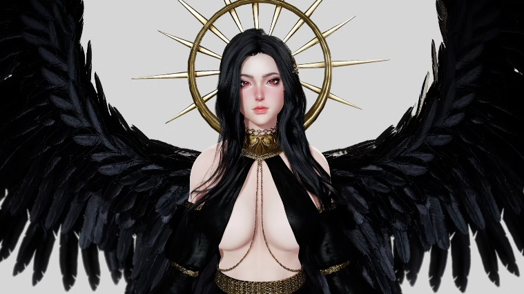 UE5虚幻4可爱光明黑暗天使女孩人物角色模型Angelica IdaFaber