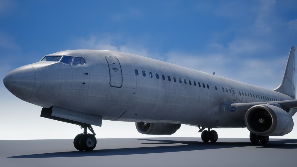 UE4虚幻5 Airliner 波音737游戏飞机模型带内部道具素材