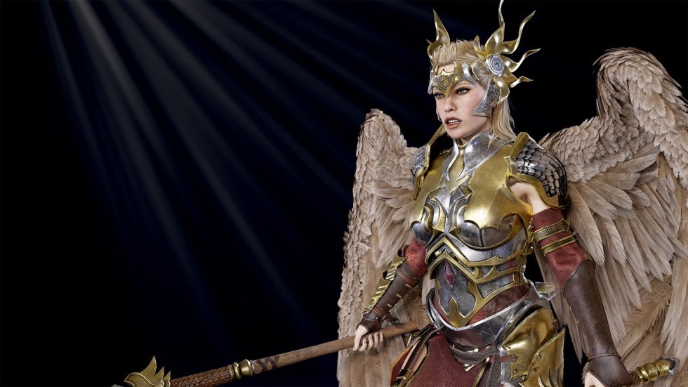 UE4虚幻5 Valkyrie 战斗天使女角色模型带动画面部表情人物装备模型