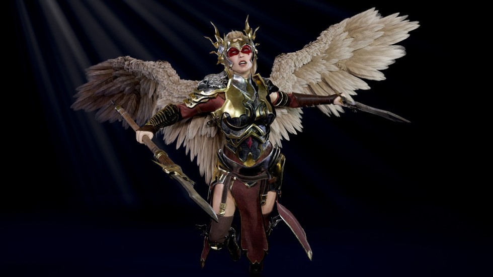 UE4虚幻5 Valkyrie 战斗天使女角色模型带动画面部表情人物装备模型