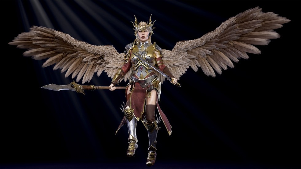 UE4虚幻5 Valkyrie 战斗天使女角色模型带动画面部表情人物装备模型