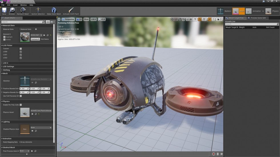 UE4虚幻5 Military Drone 未来科幻科技无人机模型