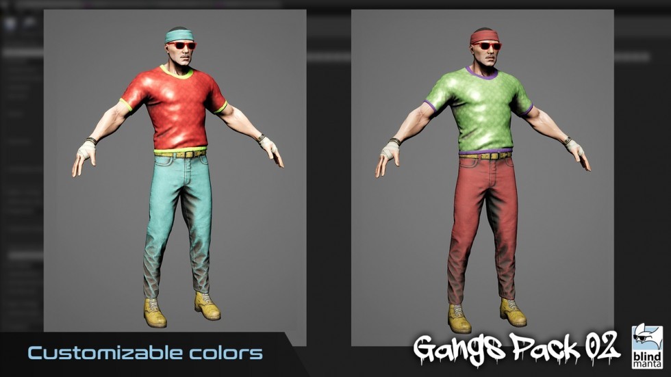 UE4虚幻5 Gangs Pack 02 黑帮帮派角色包