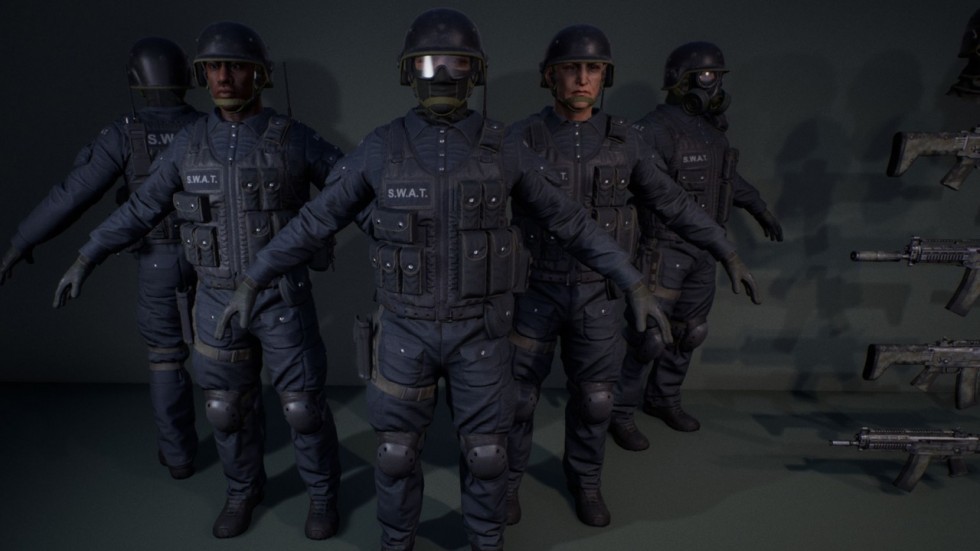 UE4虚幻5 G SWAT 特种士兵特警游戏反恐角色模型