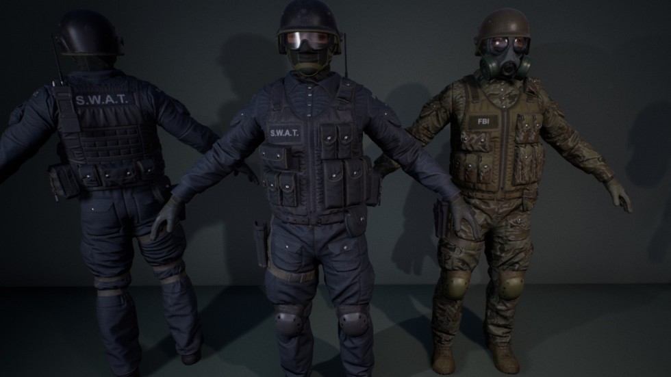 UE4虚幻5 G SWAT 特种士兵特警游戏反恐角色模型