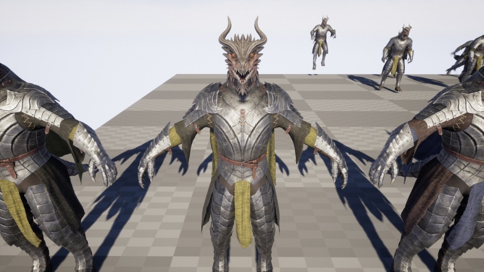 UE4虚幻5 Lizardman Paladin 蜥蜴人圣骑士游戏角色模型