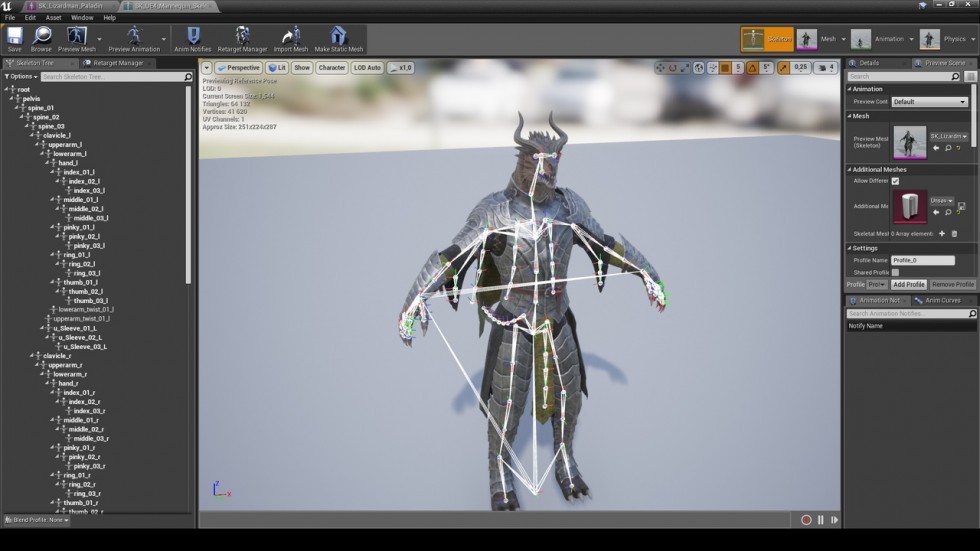 UE4虚幻5 Lizardman Paladin 蜥蜴人圣骑士游戏角色模型