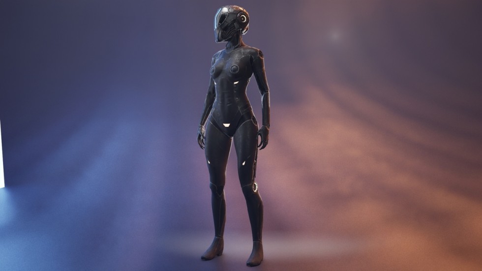 UE4虚幻5 Sci-Fi Girl 科幻头盔女孩角色模型