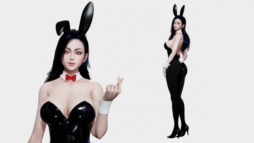 Bunny Girl兔女郎4k纹理角色头部头发衣服眼睛睫毛眉毛3d模型