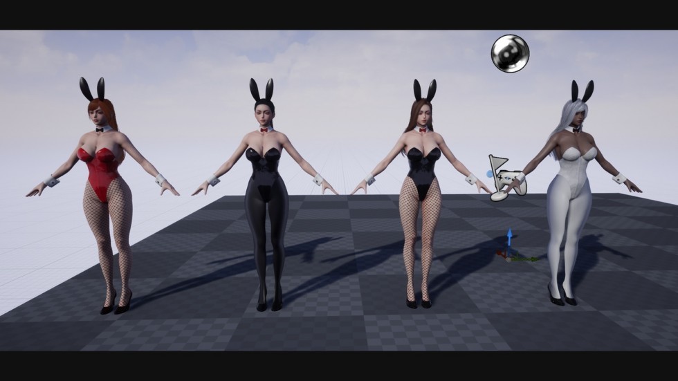 Bunny Girl兔女郎4k纹理角色头部头发衣服眼睛睫毛眉毛3d模型