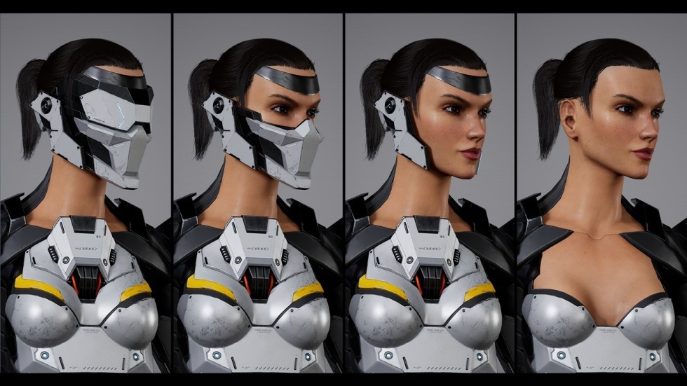 UE4虚幻5 BiomechGirl 低多边形仿生人女孩角色模型