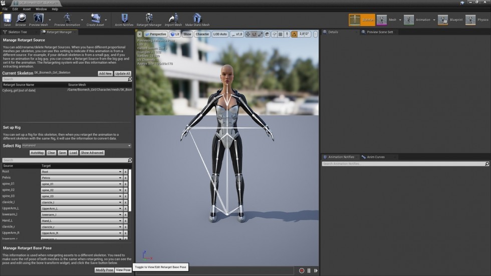 UE4虚幻5 BiomechGirl 低多边形仿生人女孩角色模型