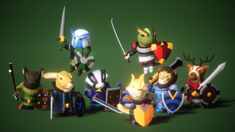 UE4虚幻5 Knight of Animal : Modular Polyart 卡通动物骑士模型