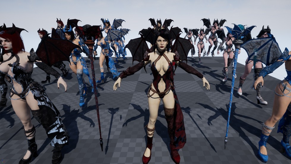 UE4虚幻5 Succubus 低多边形女妖魔鬼角色模型