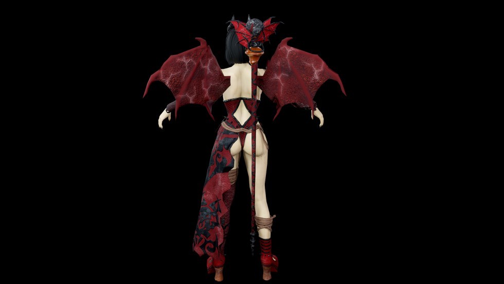 UE4虚幻5 Succubus 低多边形女妖魔鬼角色模型