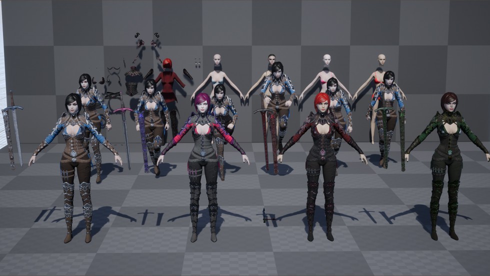 UE4虚幻5 Warrior Girl Pack 游戏女性战士角色资源包