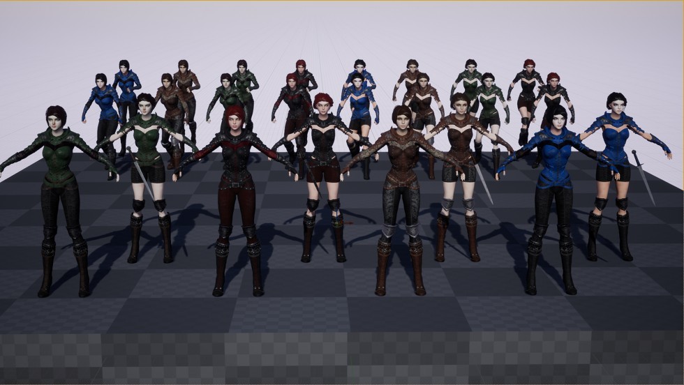 UE4虚幻5 Warrior Girl Pack 游戏女性战士角色资源包