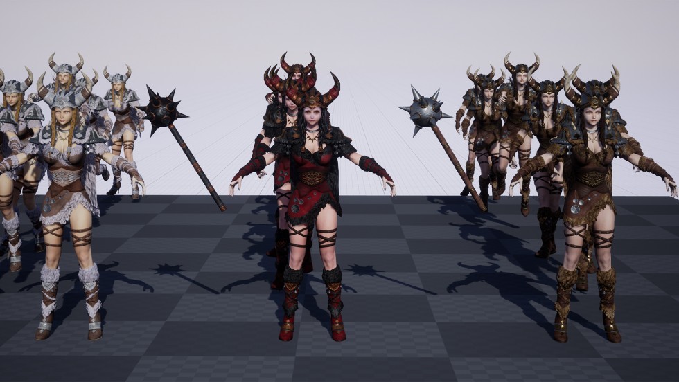 UE4虚幻5 Warrior Girl Pack 游戏女性战士角色资源包