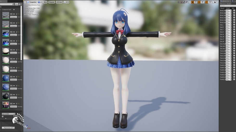 卡通动漫日风美少女萝莉制服动作动画人物角色模型