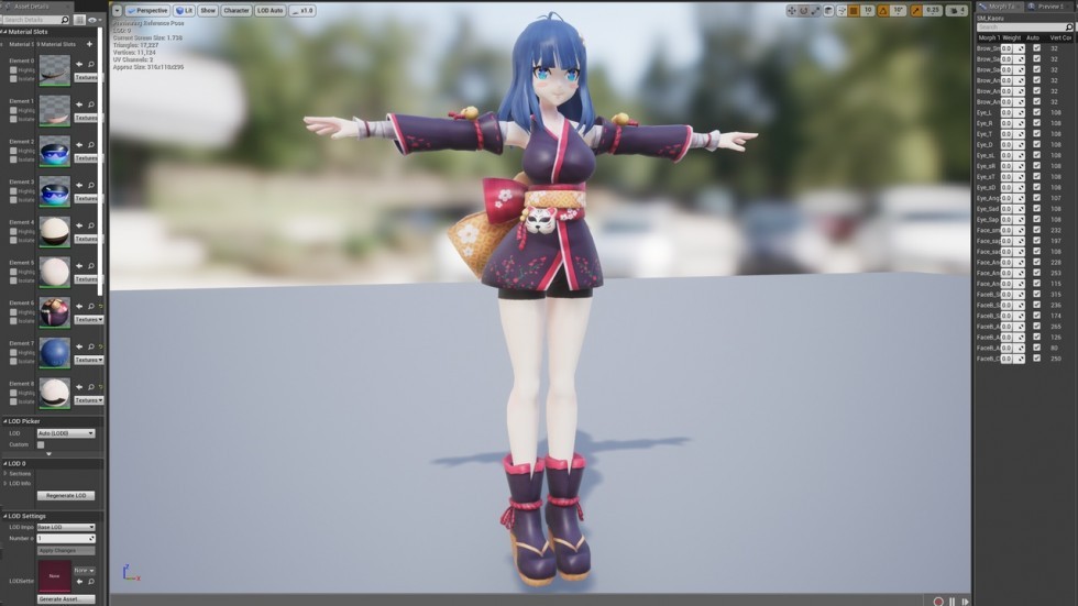 卡通动漫日风美少女萝莉制服动作动画人物角色模型