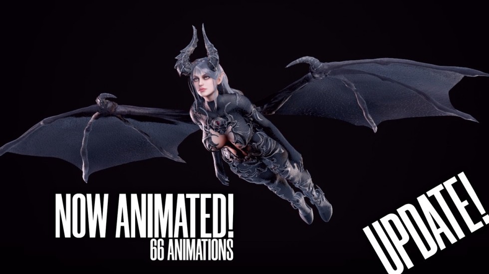 UE4虚幻5 Succubus Girl 可爱魅魔女孩人物角色模型