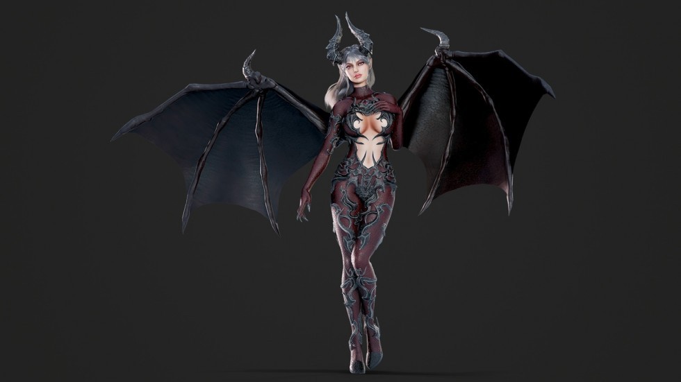 UE4虚幻5 Succubus Girl 可爱魅魔女孩人物角色模型