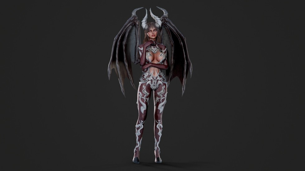 UE4虚幻5 Succubus Girl 可爱魅魔女孩人物角色模型