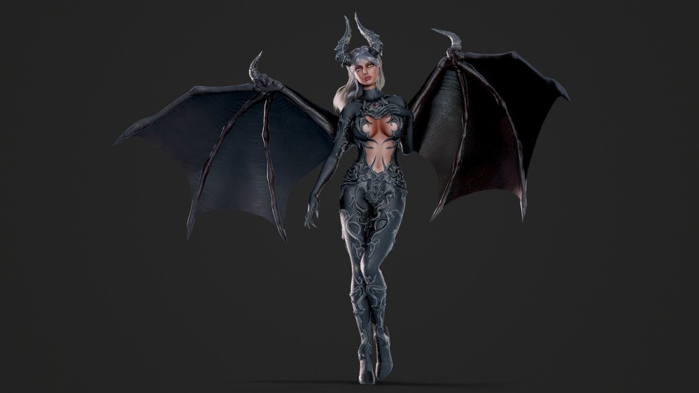 UE4虚幻5 Succubus Girl 可爱魅魔女孩人物角色模型