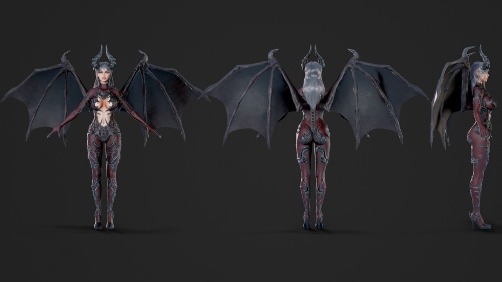 UE4虚幻5 Succubus Girl 可爱魅魔女孩人物角色模型