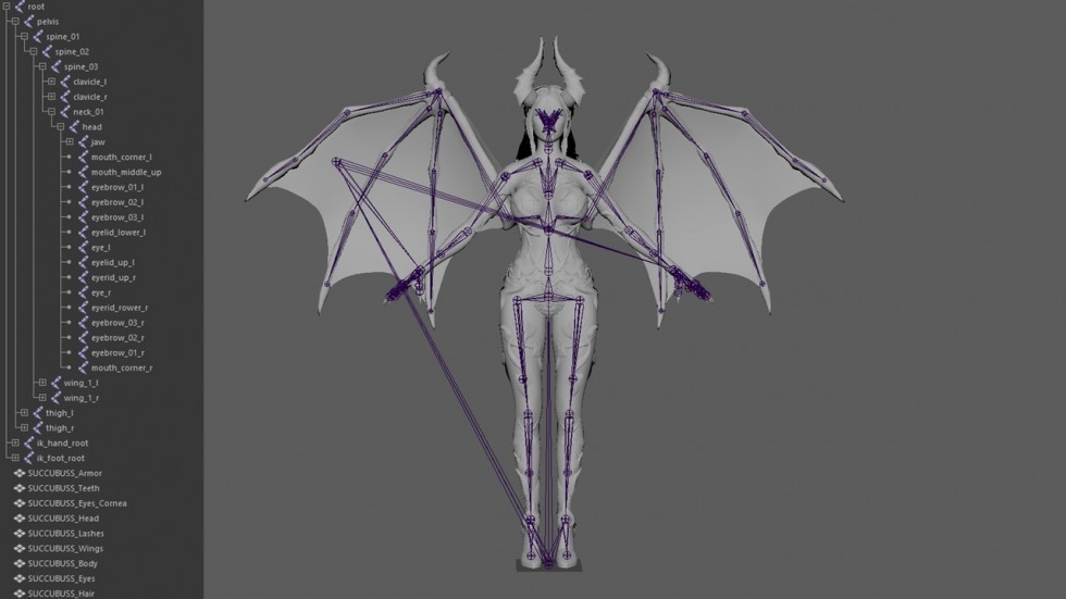 UE4虚幻5 Succubus Girl 可爱魅魔女孩人物角色模型