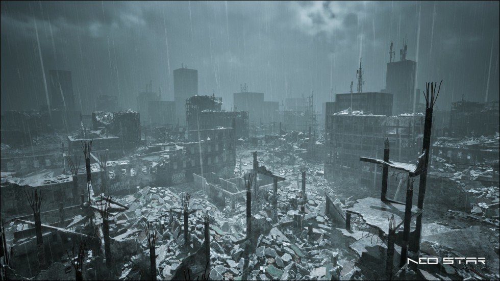 UE5虚幻5 Urban Warzone 雨后城市战场废墟场景