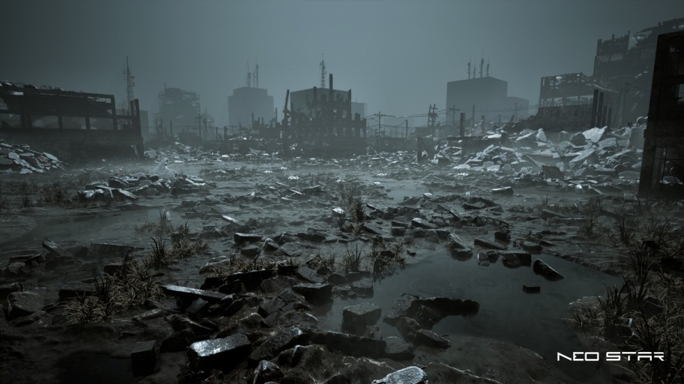 UE5虚幻5 Urban Warzone 雨后城市战场废墟场景