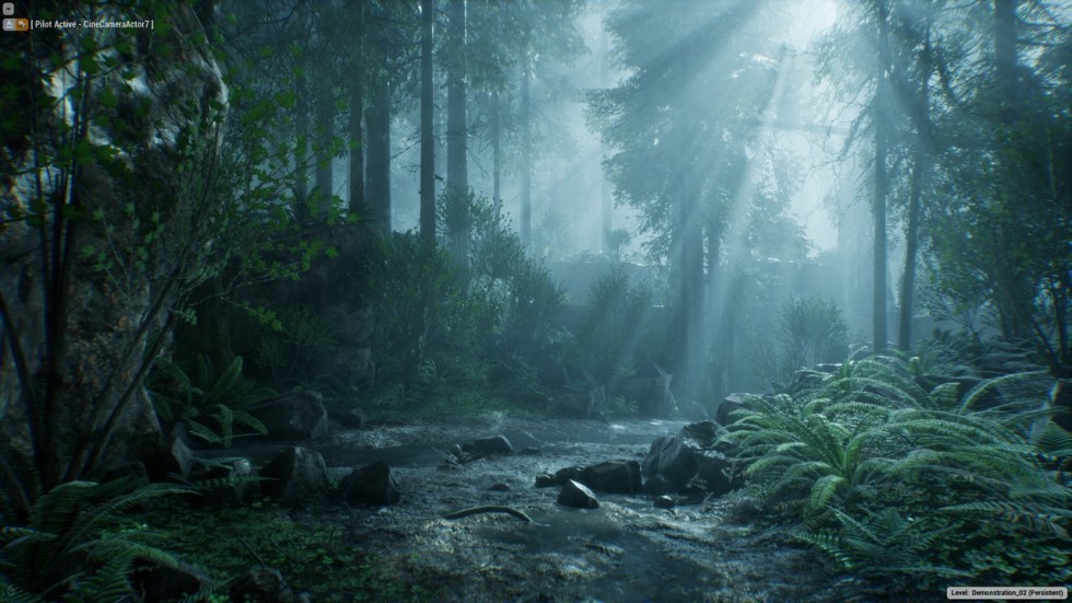 UE4虚幻5 The Forest 写实迷雾森林树木游戏场景