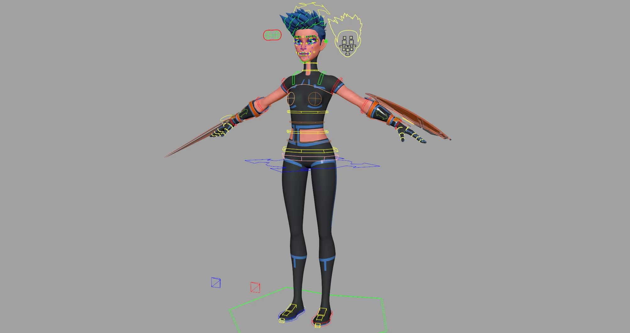 新版 维奥莱特 Maya (2020+) 模型带绑定贴图武器