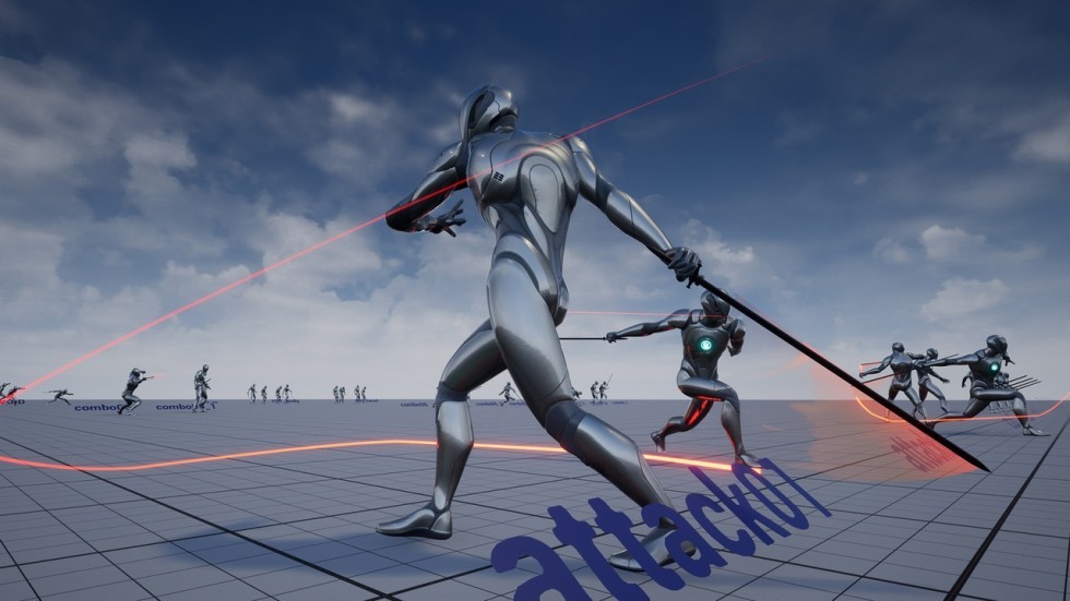 UE4虚幻5 Rapier Anim Set 剑客人物挥舞剑攻击百种动画