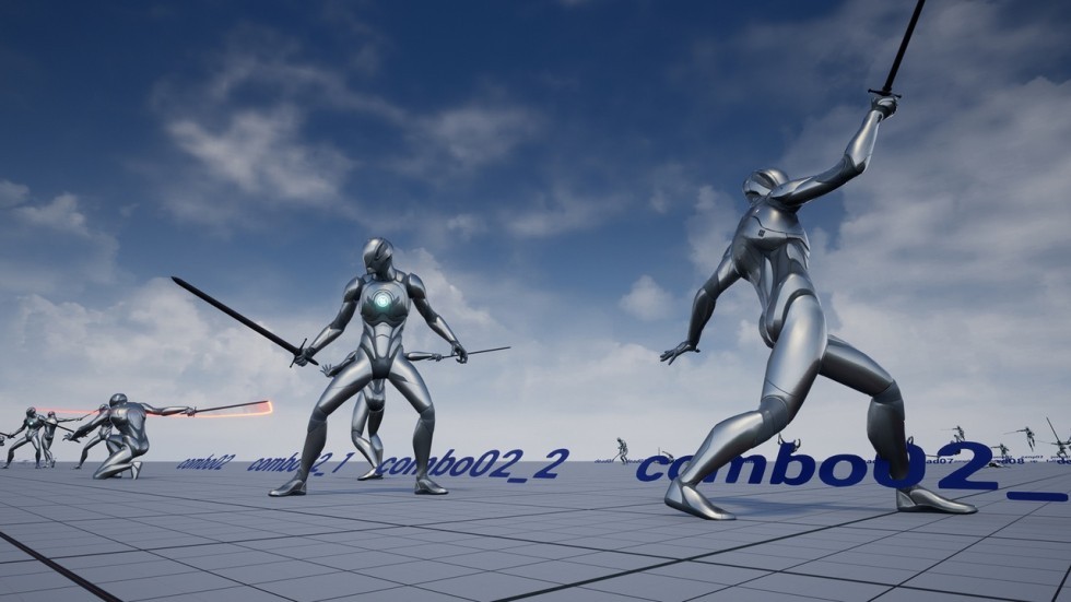 UE4虚幻5 Rapier Anim Set 剑客人物挥舞剑攻击百种动画