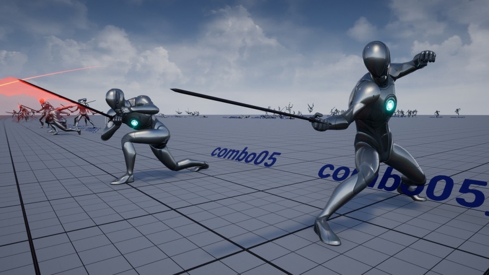 UE4虚幻5 Rapier Anim Set 剑客人物挥舞剑攻击百种动画