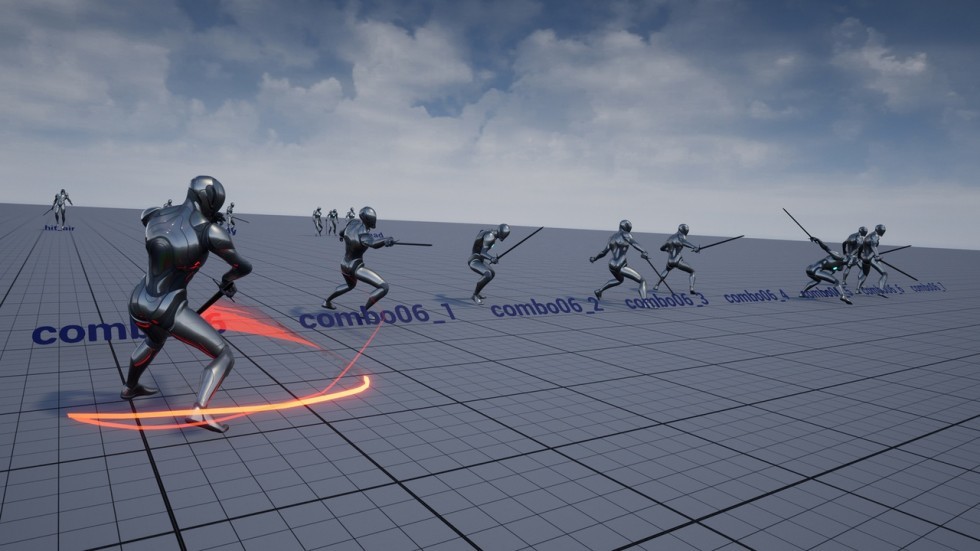 UE4虚幻5 Rapier Anim Set 剑客人物挥舞剑攻击百种动画