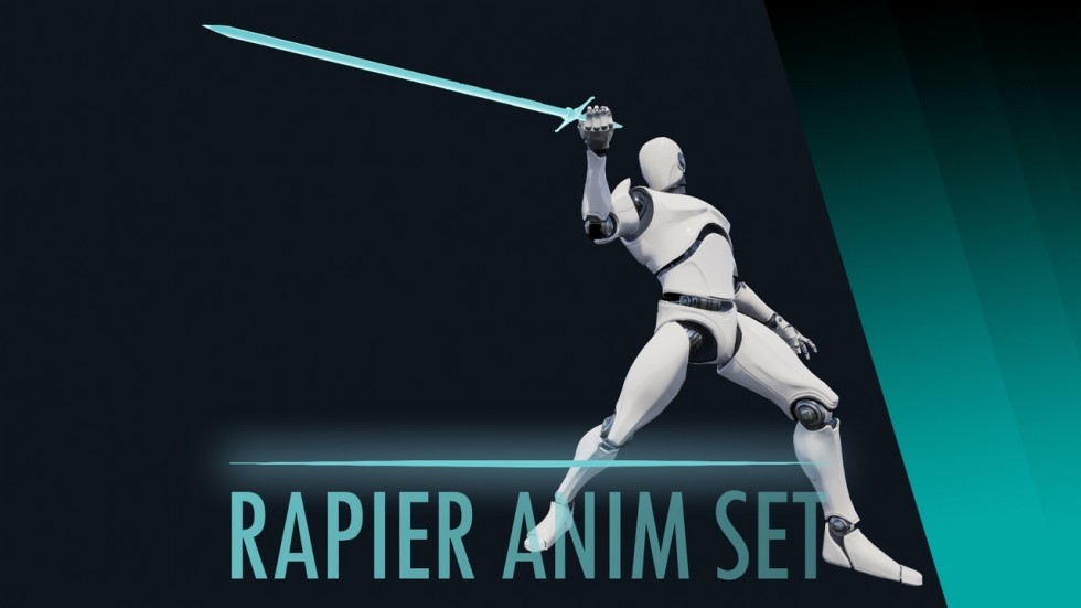 UE4虚幻5 Rapier Anim Set 剑客人物挥舞剑攻击百种动画