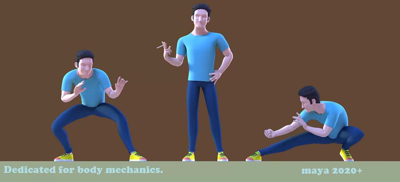 迈克斯 身体动力学（body mechanics）- Maya模型带绑定