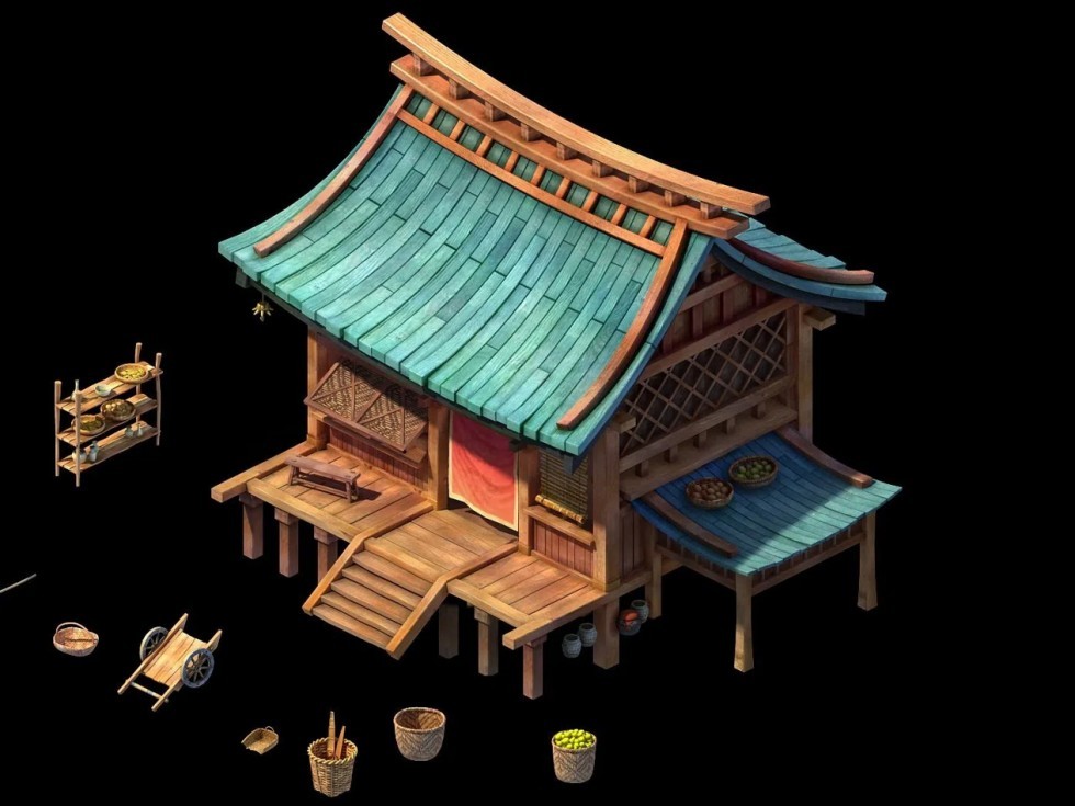 3转2民居游戏场景建筑模型