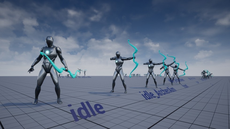 UE4虚幻5 Dynamic Archer Set 弓箭手动态射箭动画合集