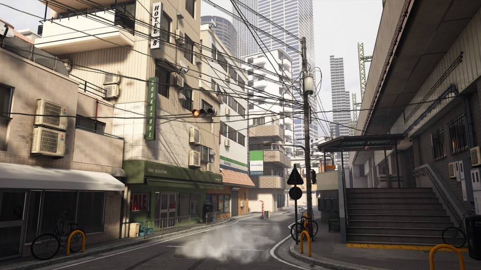 现代城市火车站场景模型