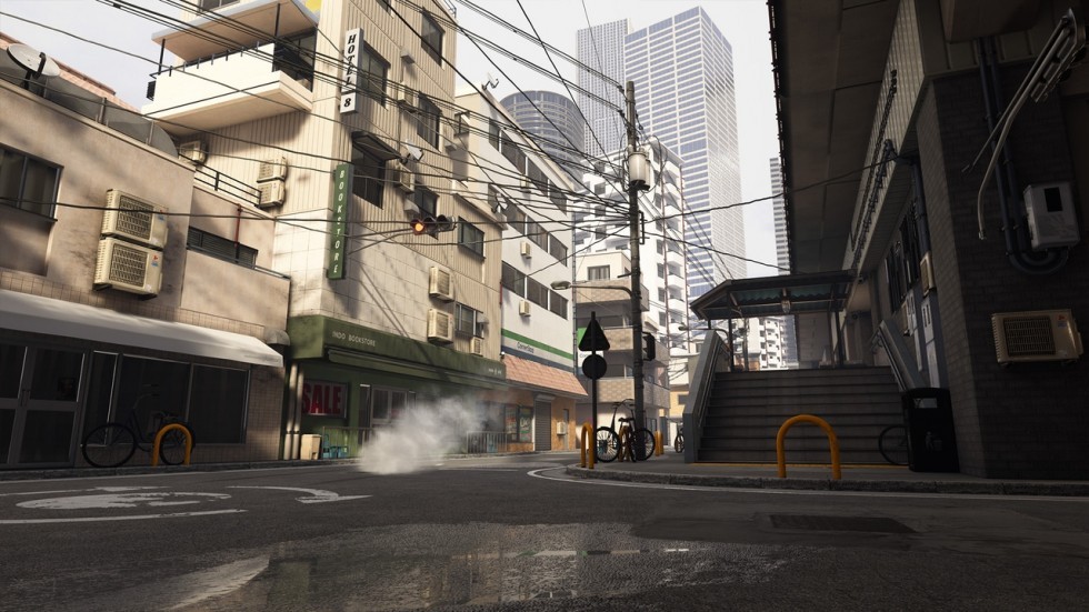 现代城市火车站场景模型