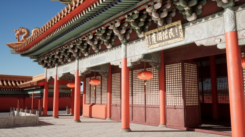 国风宫殿皇宫故宫建筑场景模型
