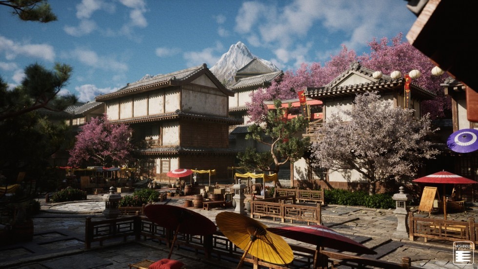 古代复古建筑场景模型