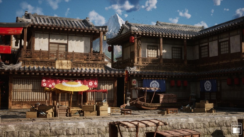 古代复古建筑场景模型