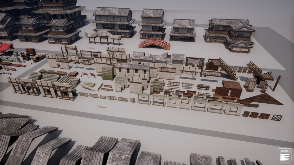 古代复古建筑场景模型