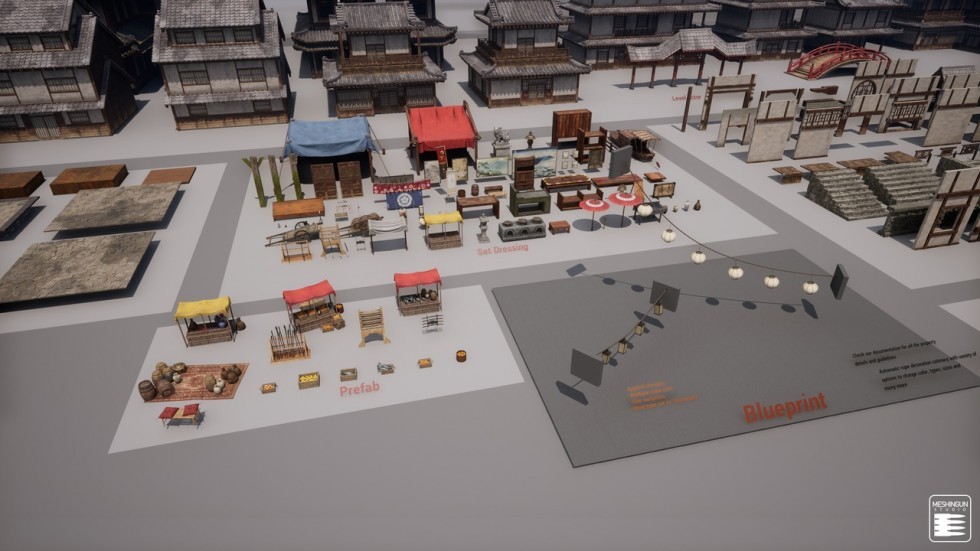 古代复古建筑场景模型