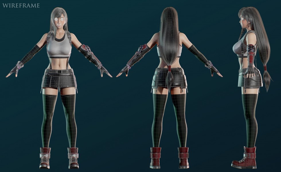 Ryanreos_人物主角模型CG角色ZB女性3D模型max绑定3D模型_蒂法